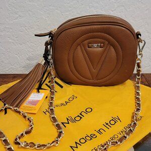 Valentino by Mario Valentino Nina Embossed Logo Leather Shoulder Bag